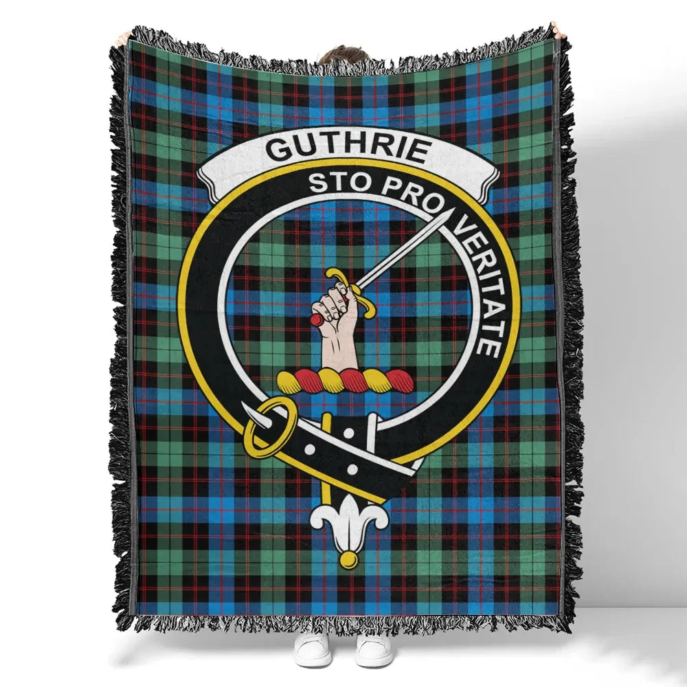 Scottish Tartan Guthrie Ancient Clan Woven Blanket Crest Style