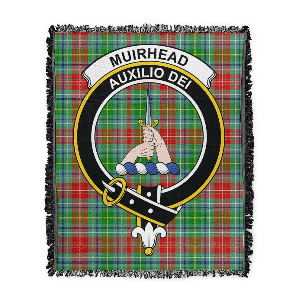 Scottish Tartan Muirhead Clan Woven Blanket Crest Style