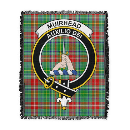 Scottish Tartan Muirhead Clan Woven Blanket Crest Style