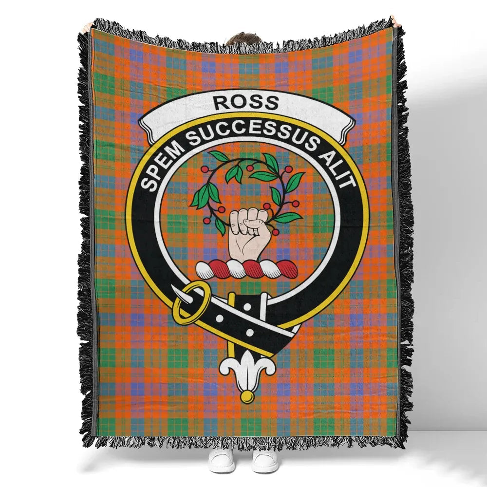 Scottish Tartan Ross Ancient Clan Woven Blanket Crest Style