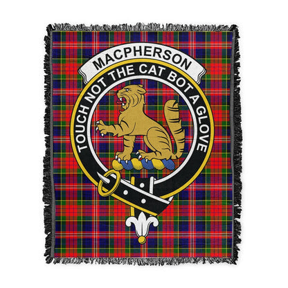 Scottish Tartan MacPherson Modern Clan Woven Blanket Crest Style