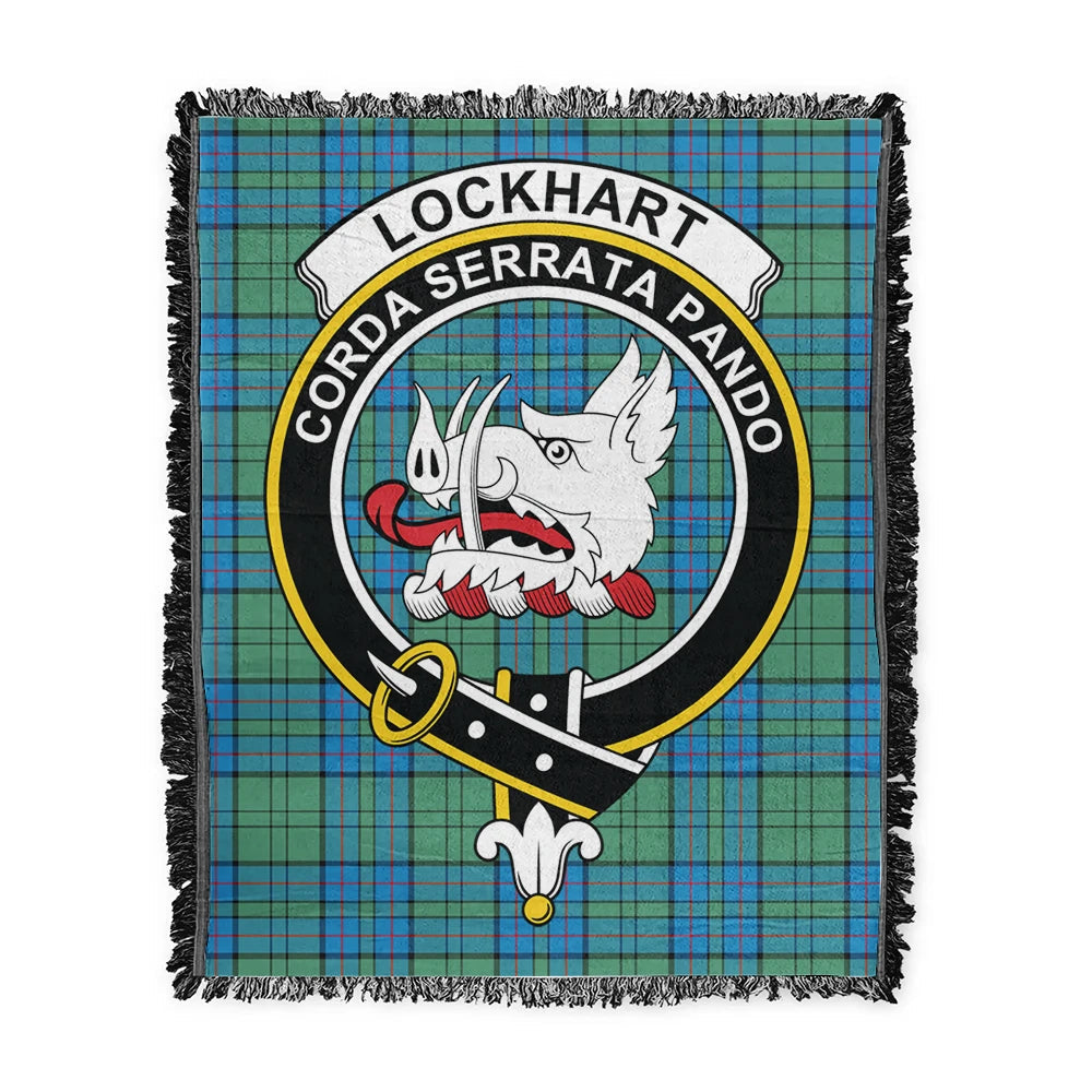 Scottish Tartan Lockhart Modern Clan Woven Blanket Crest Style