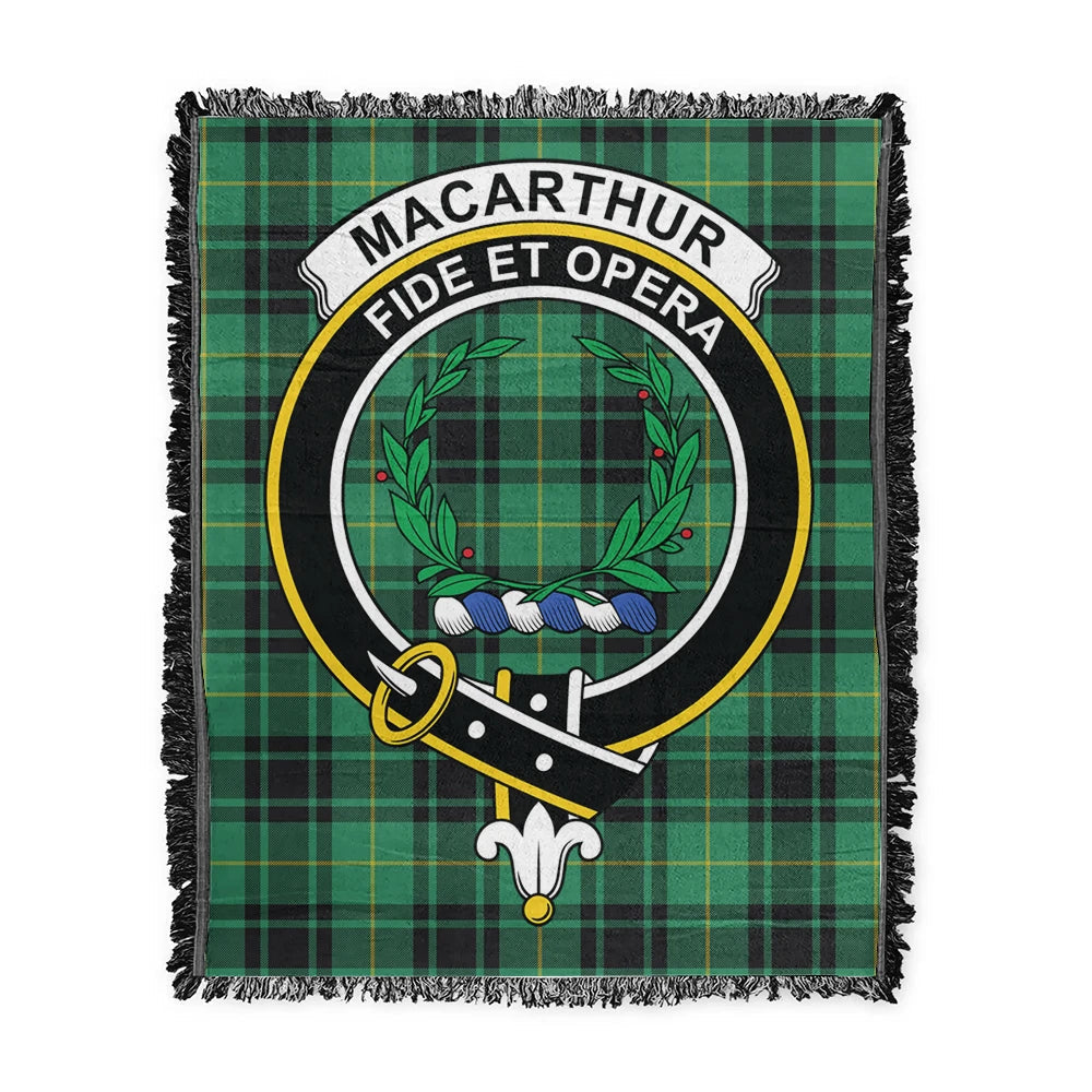 Scottish Tartan MacArthur Ancient Clan Woven Blanket Crest Style