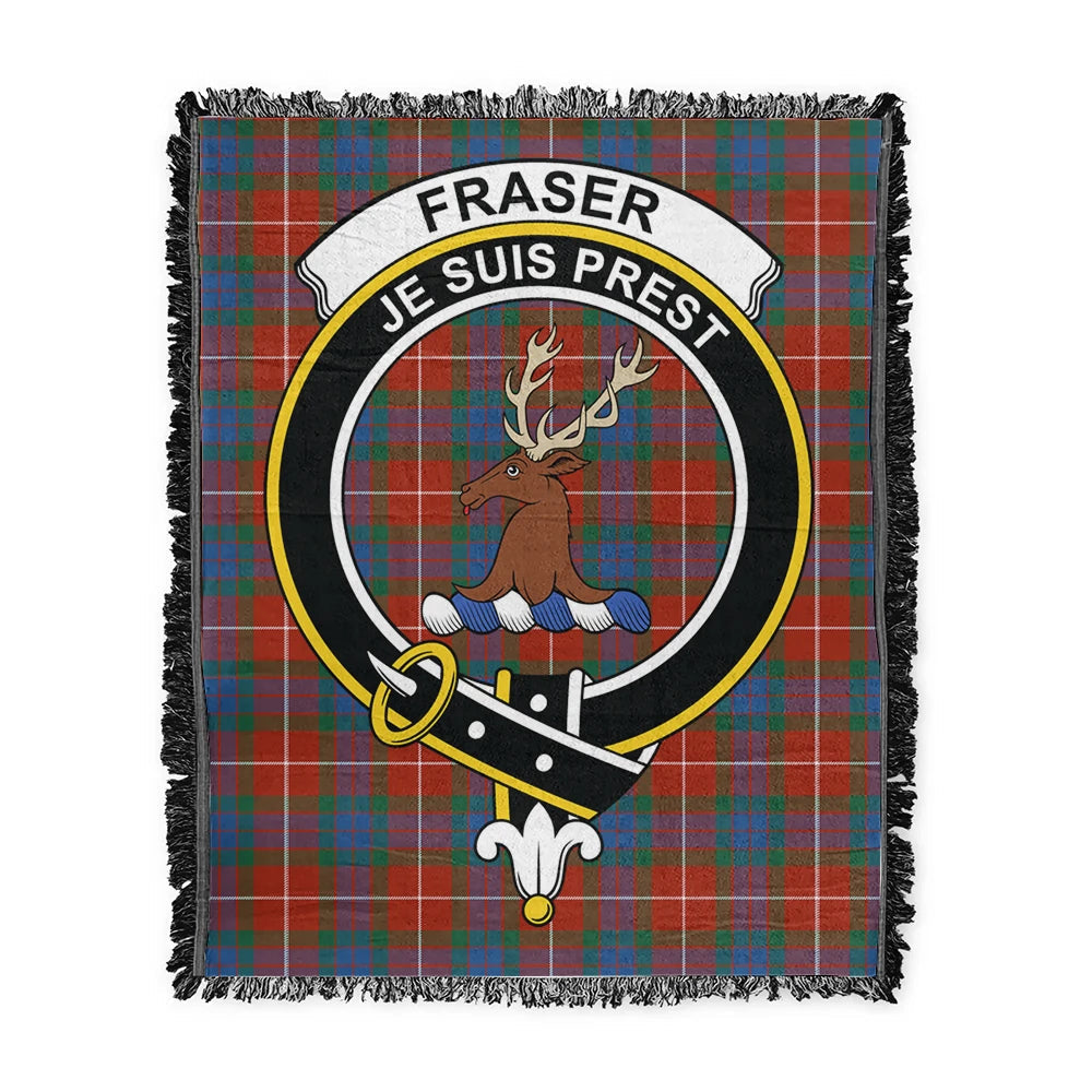 Scottish Tartan Fraser Ancient Clan Woven Blanket Crest Style