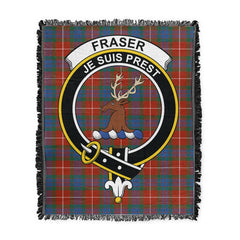 Scottish Tartan Fraser Ancient Clan Woven Blanket Crest Style
