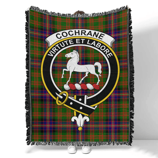 Scottish Tartan Cochrane Modern Clan Woven Blanket Crest Style