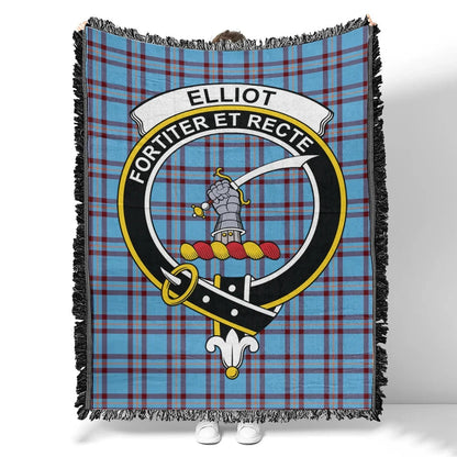 Scottish Tartan Elliot Ancient Clan Woven Blanket Crest Style