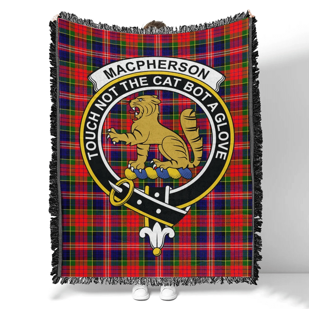 Scottish Tartan MacPherson Modern Clan Woven Blanket Crest Style