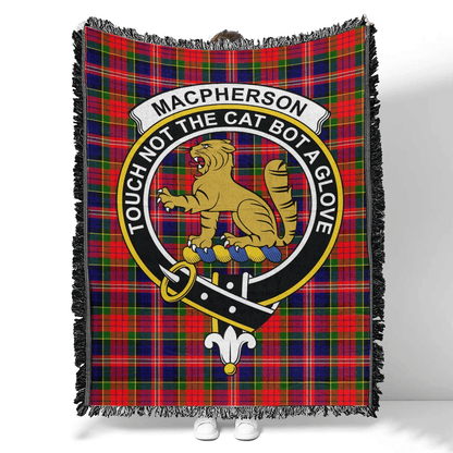 Scottish Tartan MacPherson Modern Clan Woven Blanket Crest Style