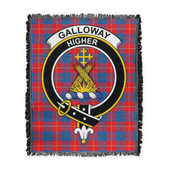 Scottish Tartan Galloway Red Clan Woven Blanket Crest Style