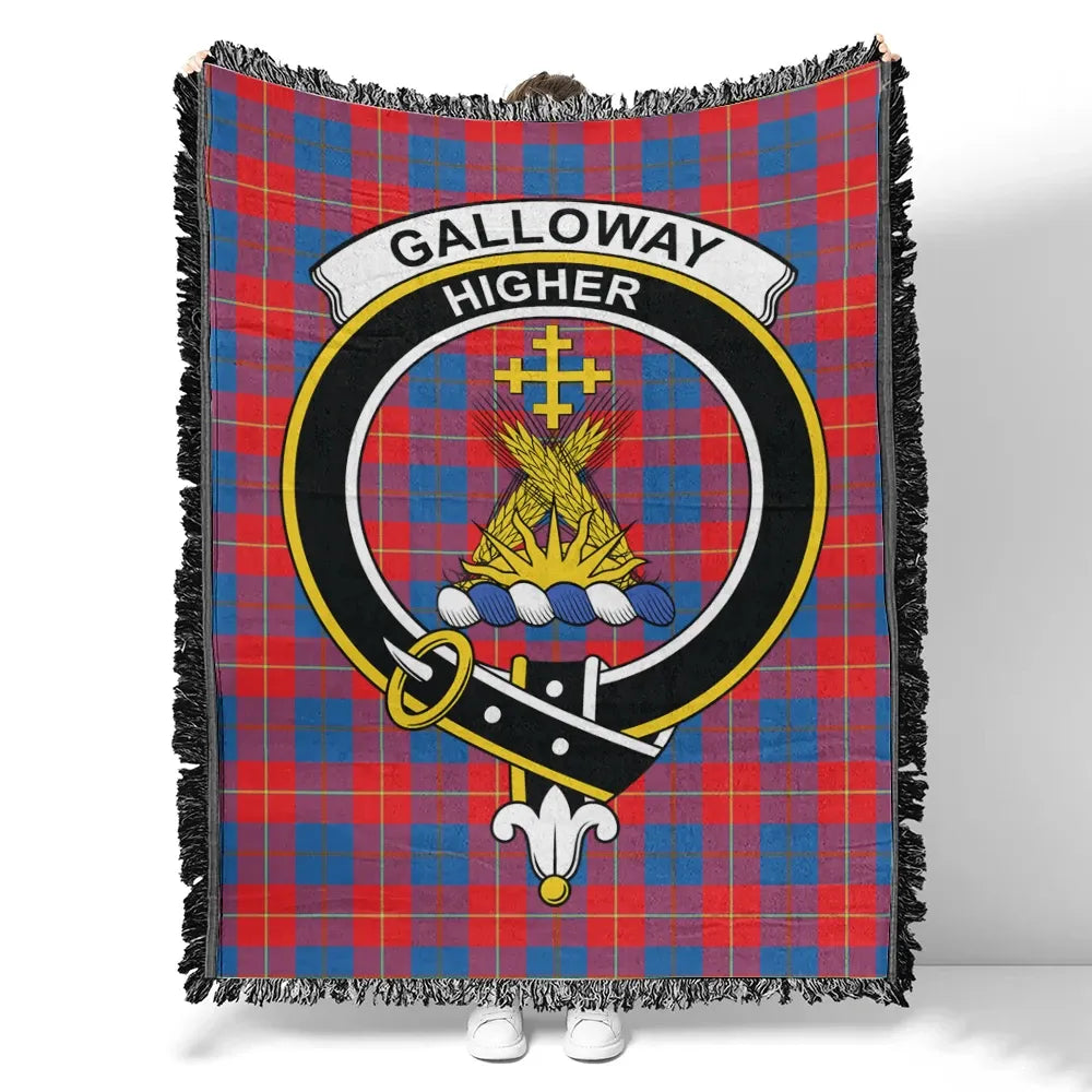 Scottish Tartan Galloway Red Clan Woven Blanket Crest Style