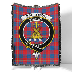 Scottish Tartan Galloway Red Clan Woven Blanket Crest Style