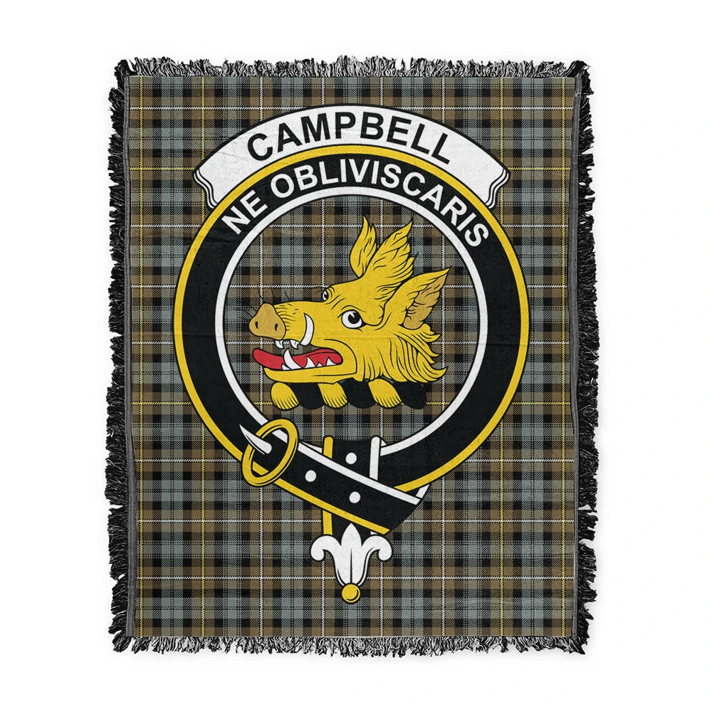 Scottish Tartan Campbell Argyll Weathered Clan Woven Blanket Crest Style