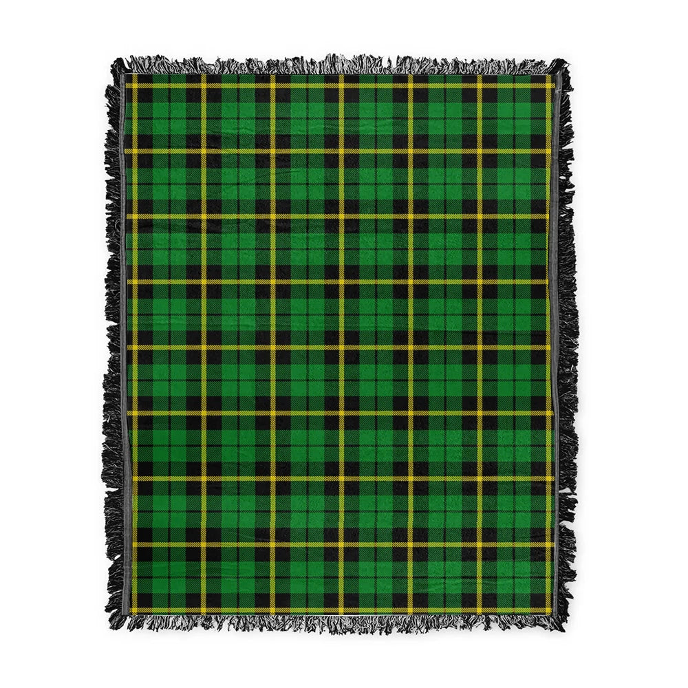 Scottish Tartan Wallace Hunting Green Clan Woven Blanket Plaid Style