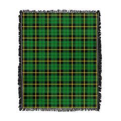 Scottish Tartan Wallace Hunting Green Clan Woven Blanket Plaid Style