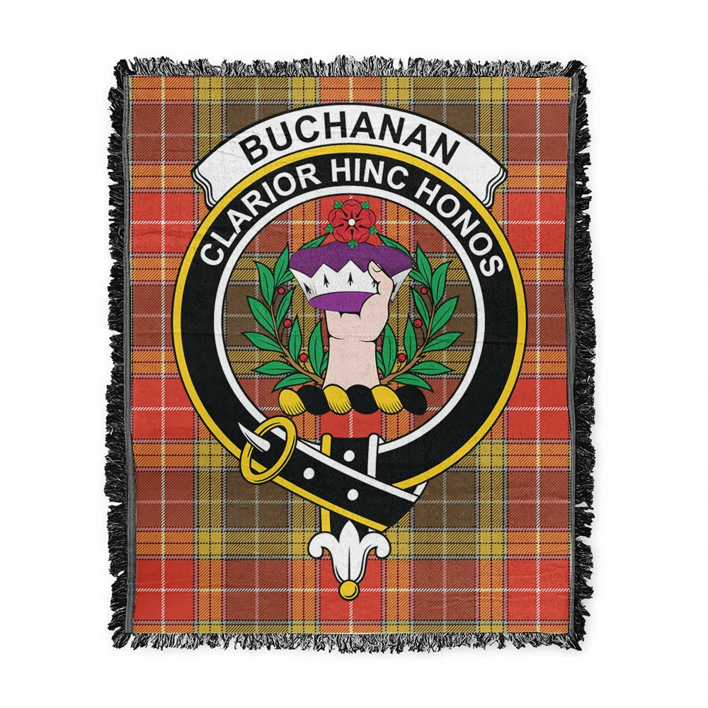 Scottish Tartan Buchanan Old Set Weathered Clan Woven Blanket Crest Style