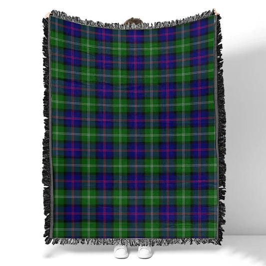 Scottish Tartan MacThomas Modern Clan Woven Blanket Plaid Style