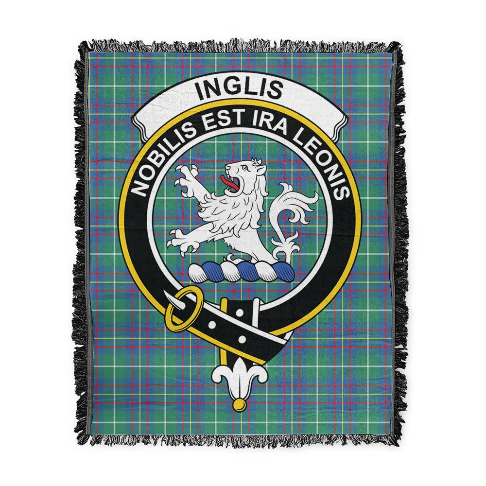 Scottish Tartan Inglis Ancient Clan Woven Blanket Crest Style