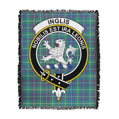 Scottish Tartan Inglis Ancient Clan Woven Blanket Crest Style