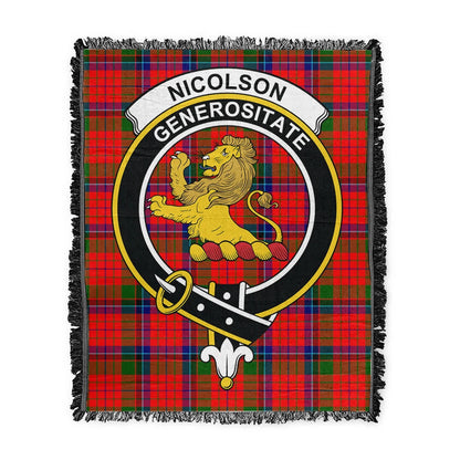 Scottish Tartan Nicolson Modern Clan Woven Blanket Crest Style