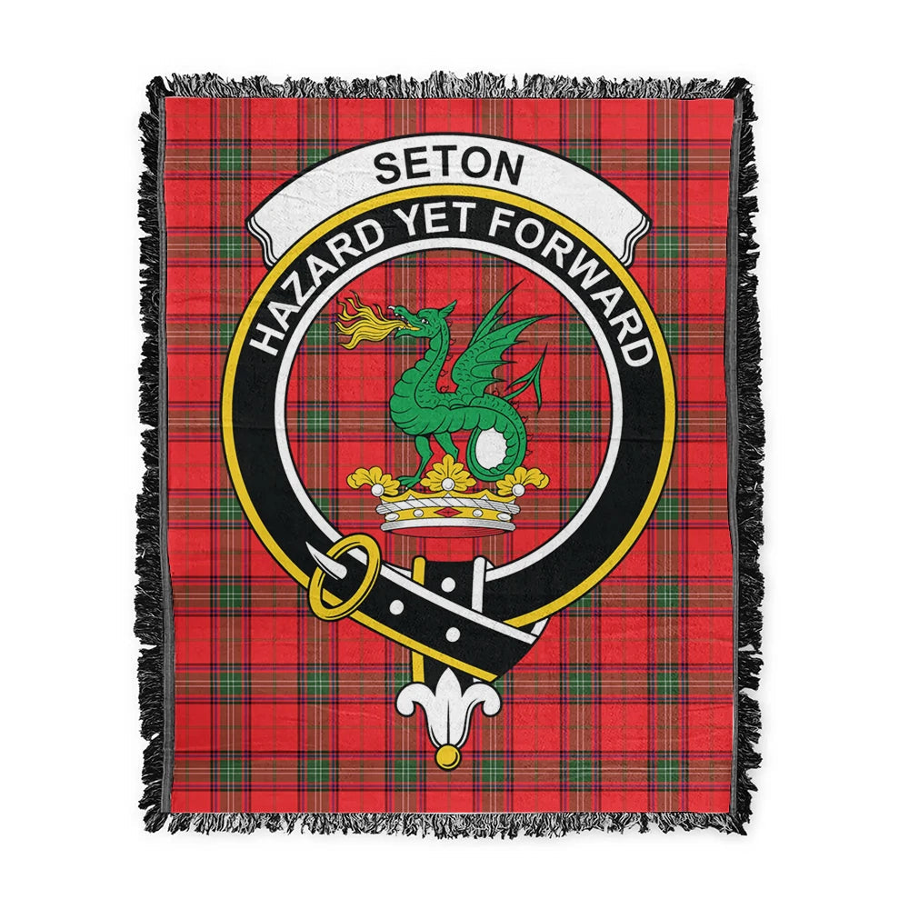 Scottish Tartan Seton Modern Clan Woven Blanket Crest Style