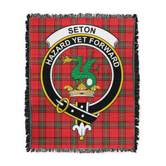 Scottish Tartan Seton Modern Clan Woven Blanket Crest Style