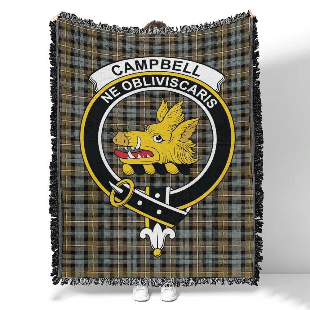 Scottish Tartan Campbell Argyll Weathered Clan Woven Blanket Crest Style