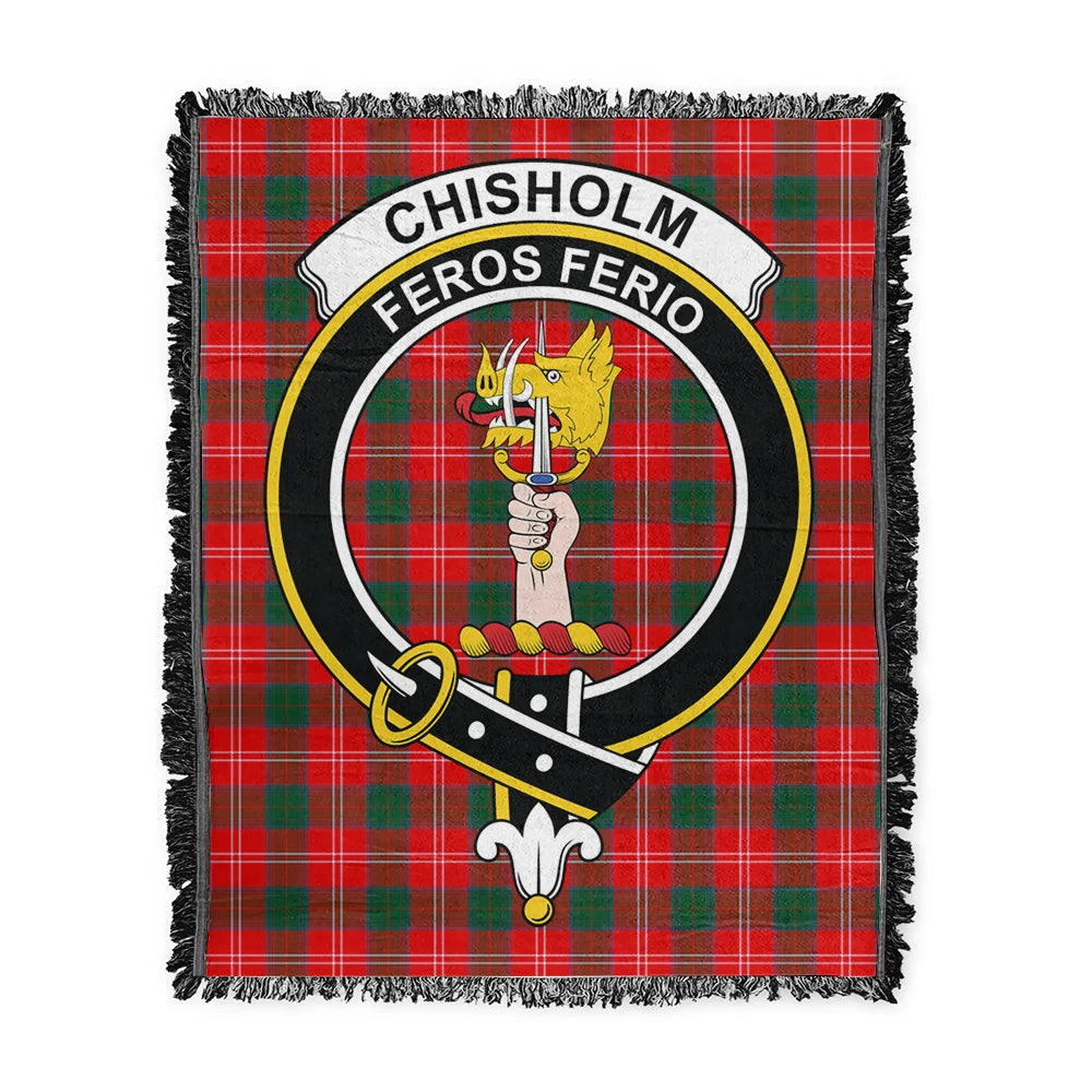 Scottish Tartan Chisholm Modern Clan Woven Blanket Crest Style