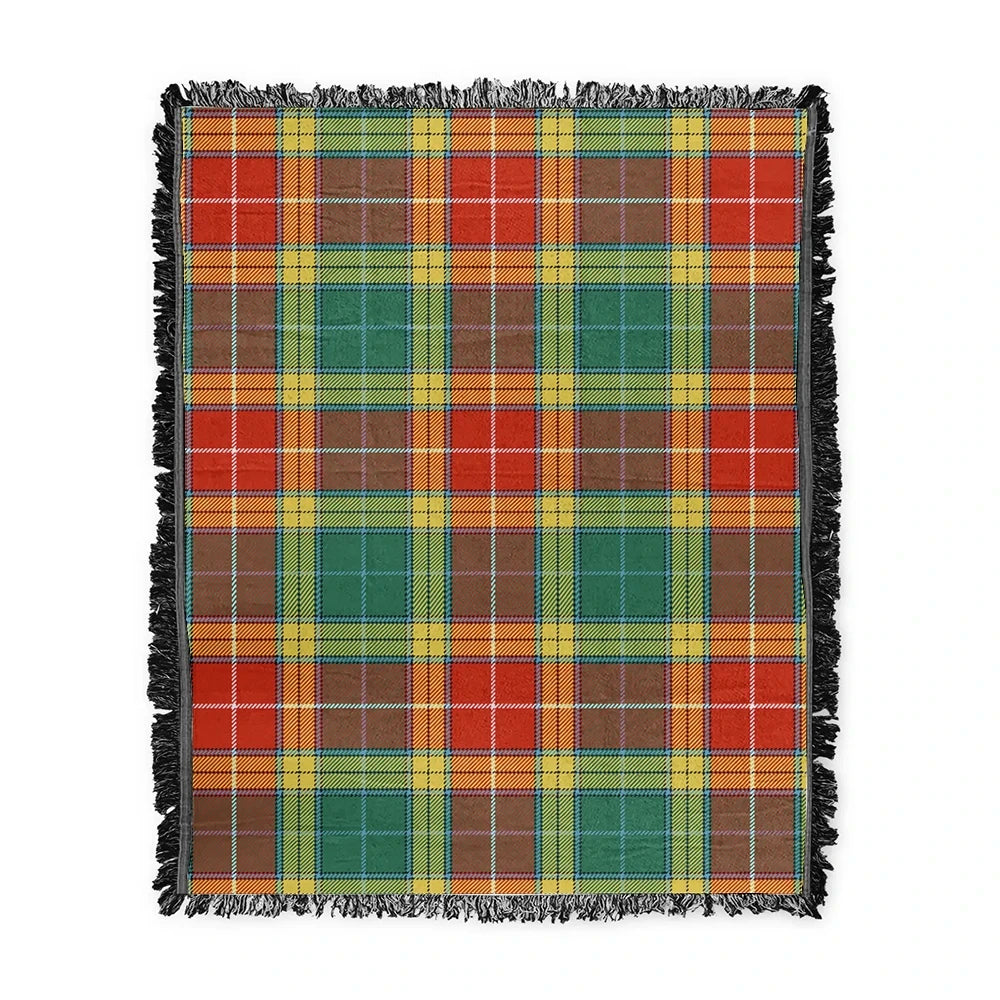 Scottish Tartan Buchanan Old Set Weathered Clan Woven Blanket Plaid Style