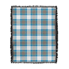 Scottish Tartan Stewart Muted Blue Clan Woven Blanket Plaid Style