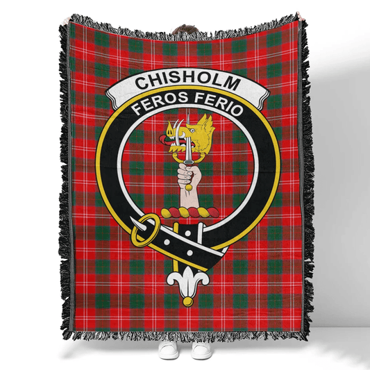 Scottish Tartan Chisholm Modern Clan Woven Blanket Crest Style