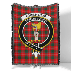 Scottish Tartan Chisholm Modern Clan Woven Blanket Crest Style