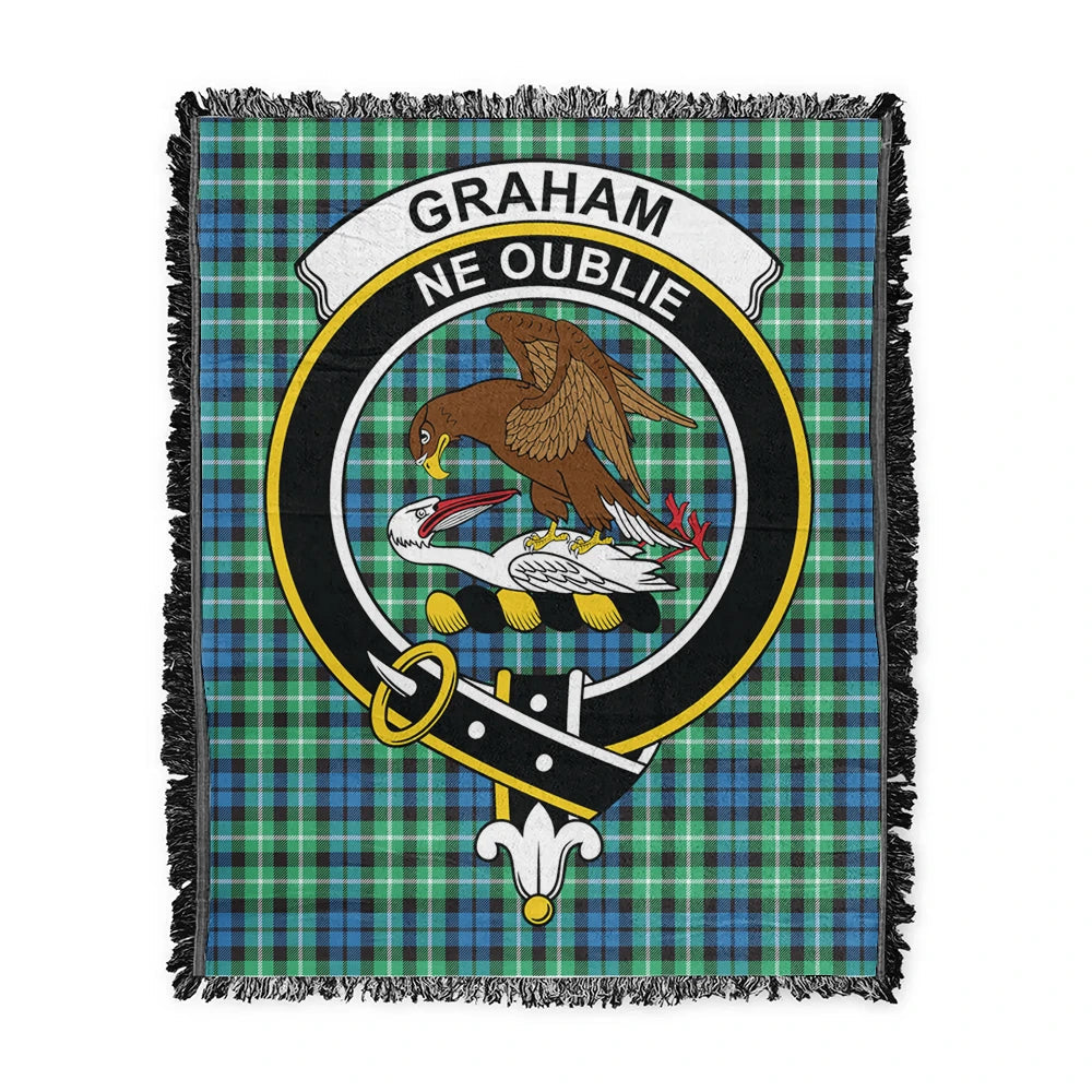 Scottish Tartan Graham of Montrose Ancient Clan Woven Blanket Crest Style