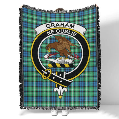 Scottish Tartan Graham of Montrose Ancient Clan Woven Blanket Crest Style