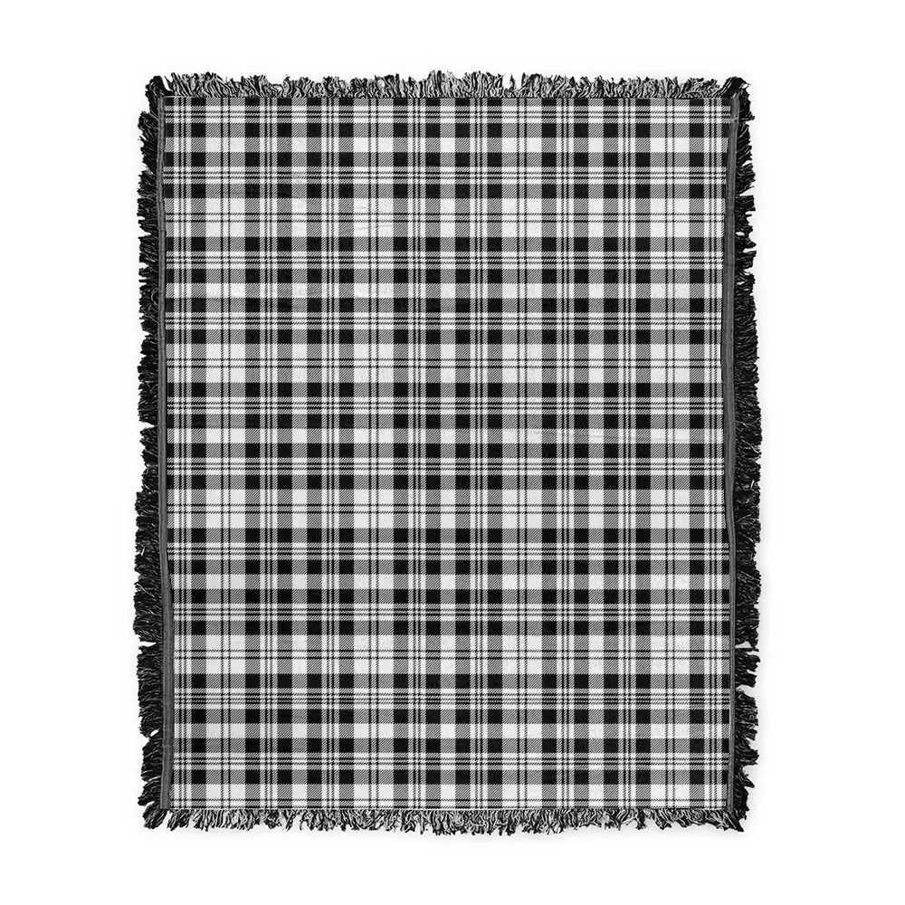 Scottish Tartan Scott Black & White Modern Clan Woven Blanket Plaid Style