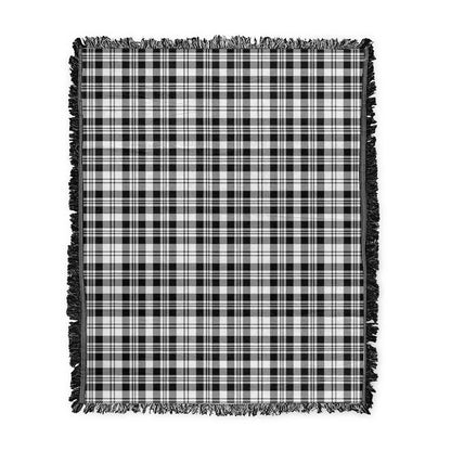 Scottish Tartan Scott Black & White Modern Clan Woven Blanket Plaid Style