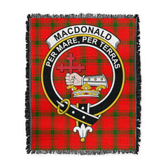 Scottish Tartan MacDonald of Sleat Clan Woven Blanket Crest Style