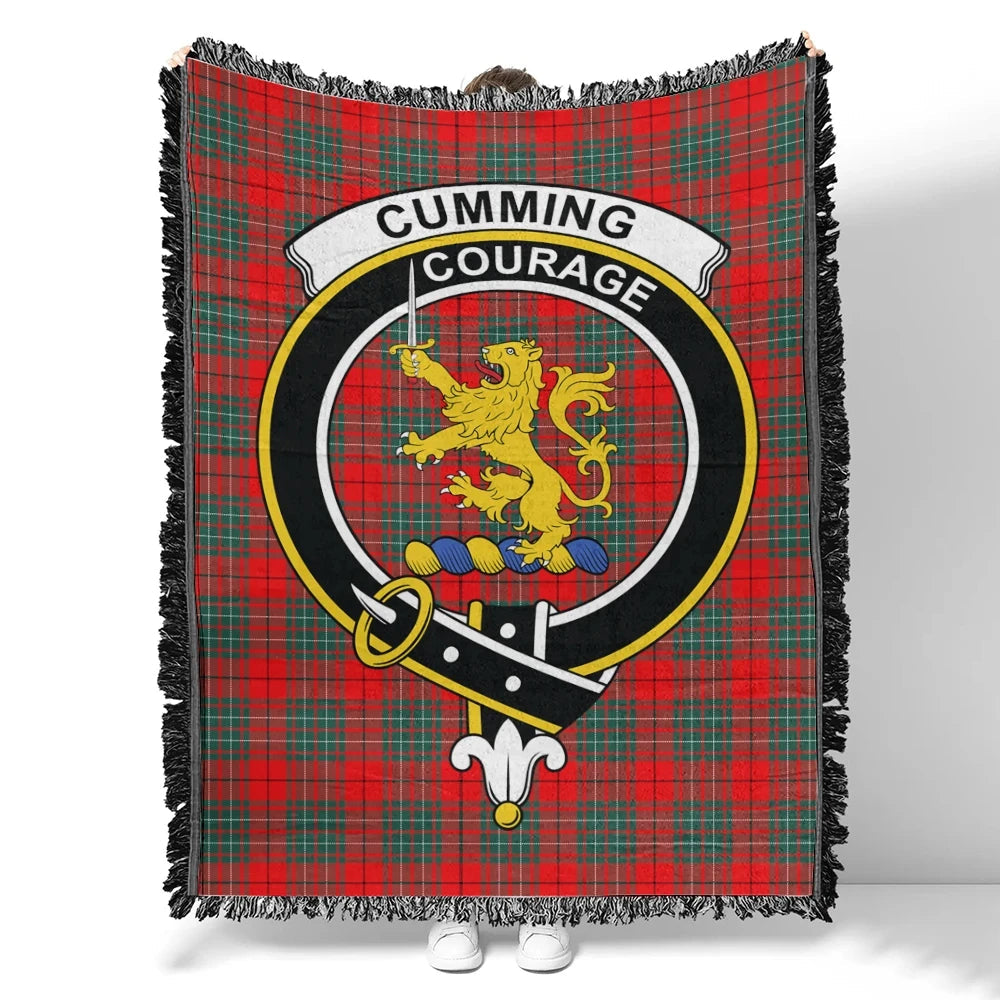 Scottish Tartan Cumming Modern Clan Woven Blanket Crest Style