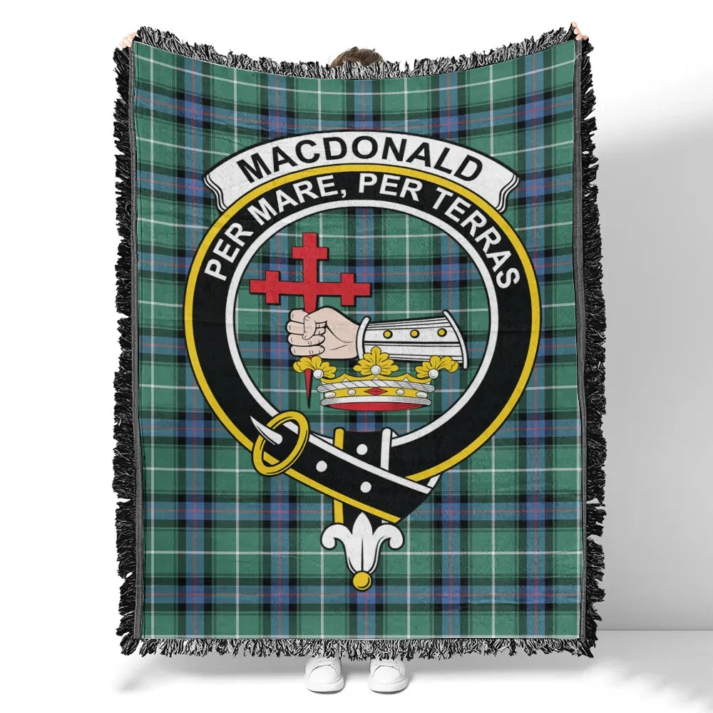 Scottish Tartan MacDonald of the Isles Hunting Ancient Clan Woven Blanket Crest Style