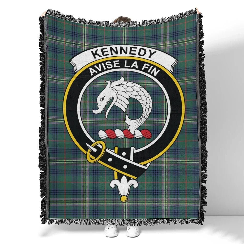 Scottish Tartan Kennedy Modern Clan Woven Blanket Crest Style