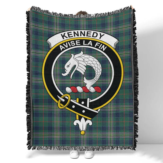 Scottish Tartan Kennedy Modern Clan Woven Blanket Crest Style