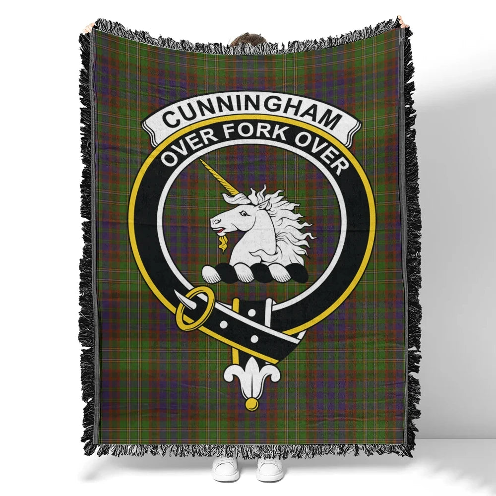 Scottish Tartan Cunningham Hunting Modern Clan Woven Blanket Crest Style