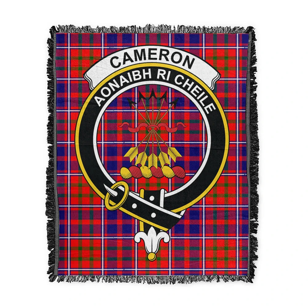 Scottish Tartan Cameron of Lochiel Modern Clan Woven Blanket Crest Style