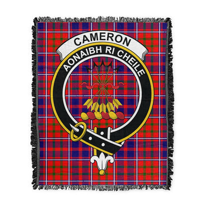 Scottish Tartan Cameron of Lochiel Modern Clan Woven Blanket Crest Style