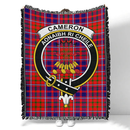 Scottish Tartan Cameron of Lochiel Modern Clan Woven Blanket Crest Style