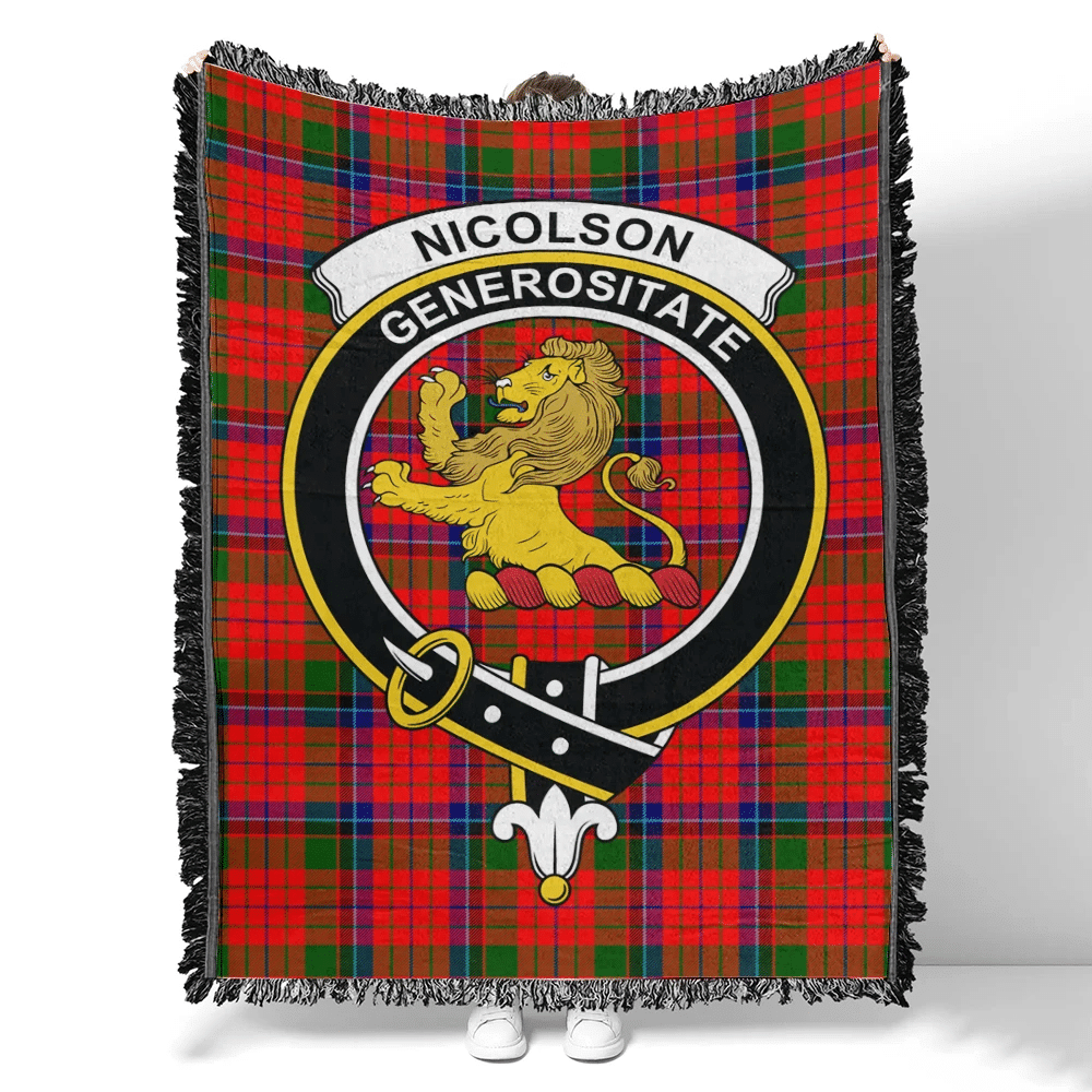 Scottish Tartan Nicolson Modern Clan Woven Blanket Crest Style