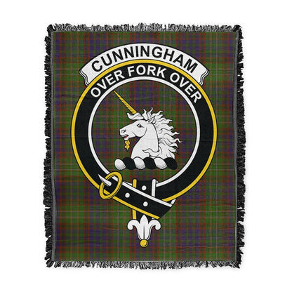 Scottish Tartan Cunningham Hunting Modern Clan Woven Blanket Crest Style