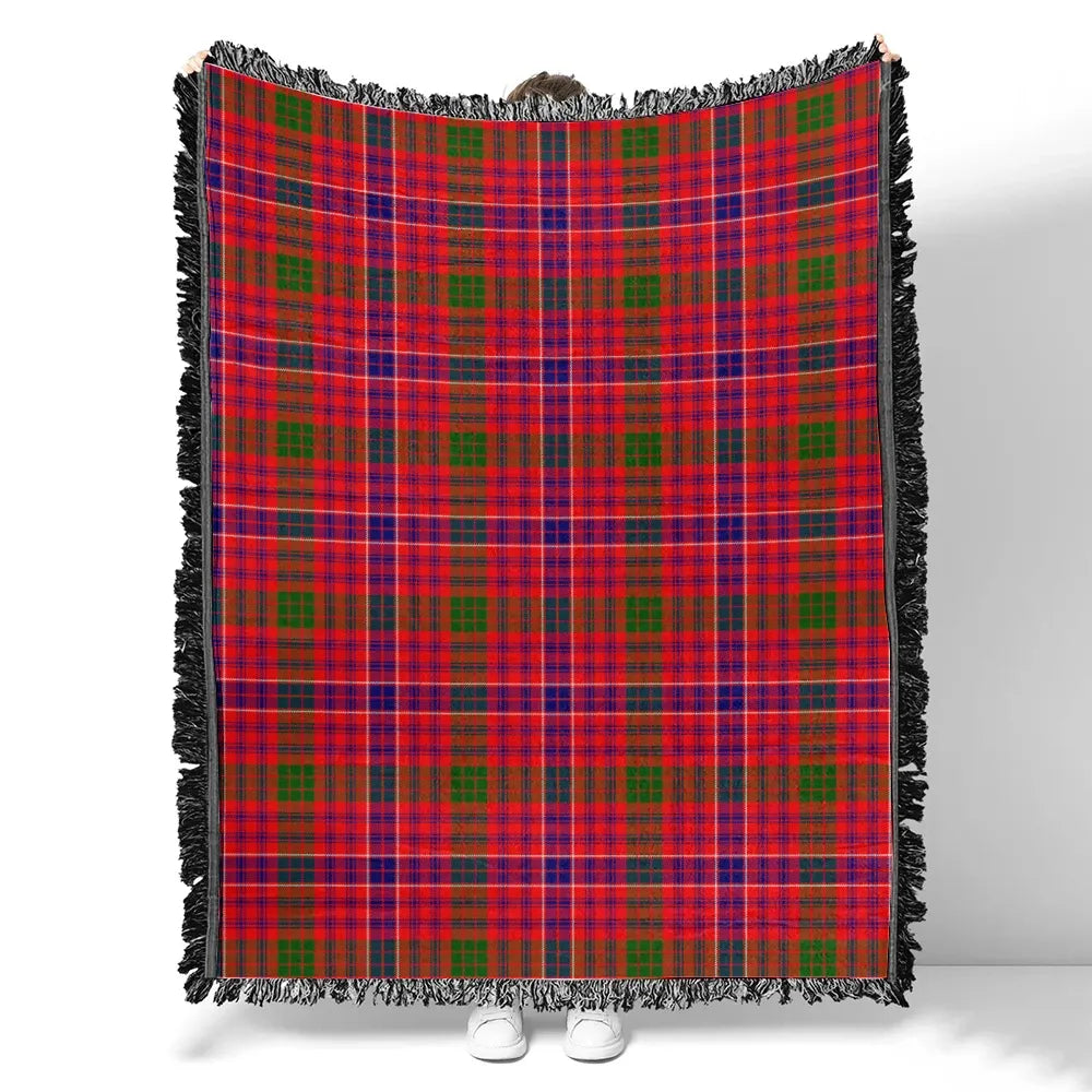 Scottish Tartan MacRae Modern Clan Woven Blanket Plaid Style