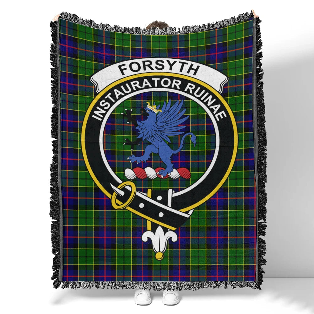Scottish Tartan Forsyth Modern Clan Woven Blanket Crest Style