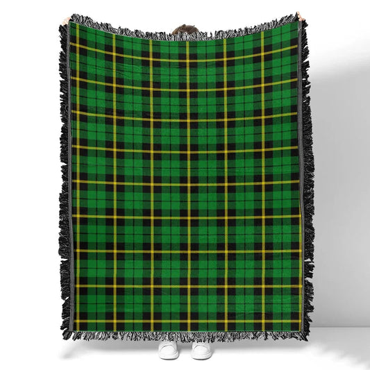 Scottish Tartan Wallace Hunting Green Clan Woven Blanket Plaid Style